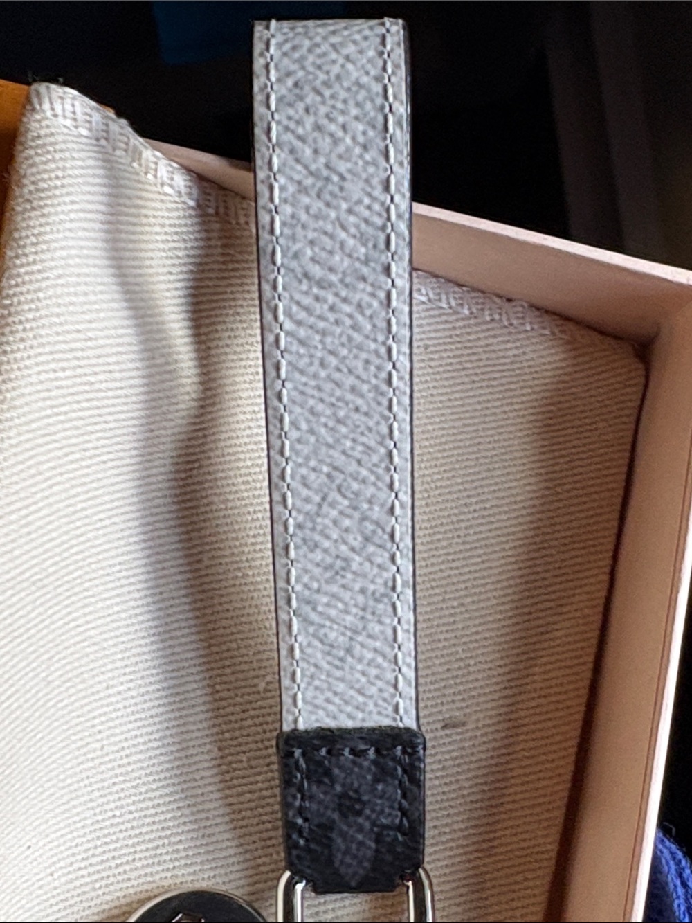 Authentic Louis Vuitton Dragonne Key Strap with Silver Hardware - Picture 9 of 14